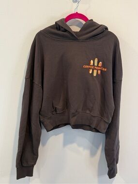 Copper Mountain ski resort pullover cropped hoodie M